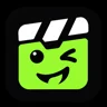 CineJoy app icon: white and neon green CINEJOY wordmark on a black background