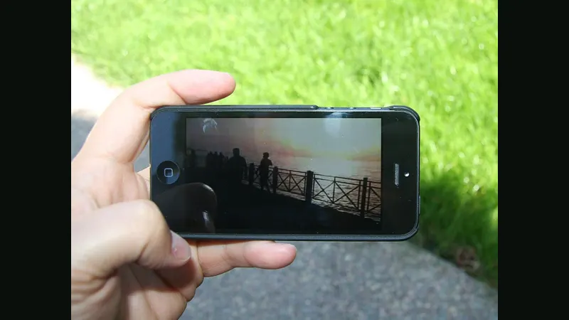 Watching a video on a smartphone
